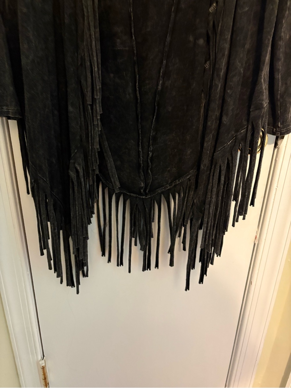 fringe boho grey cardigan - Picture 3 of 5